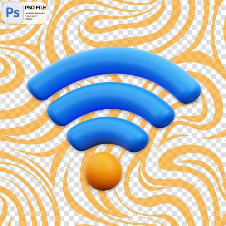 PSD icon render de señal wi-fi 3d aislado ilustración png plantilla psd