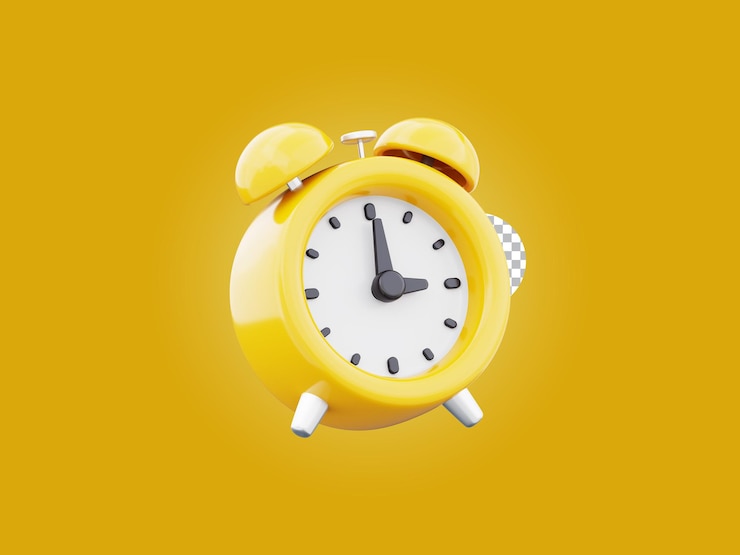 PSD icon de réveil 3d illustration de conception de montre isolée sur un fond transparent