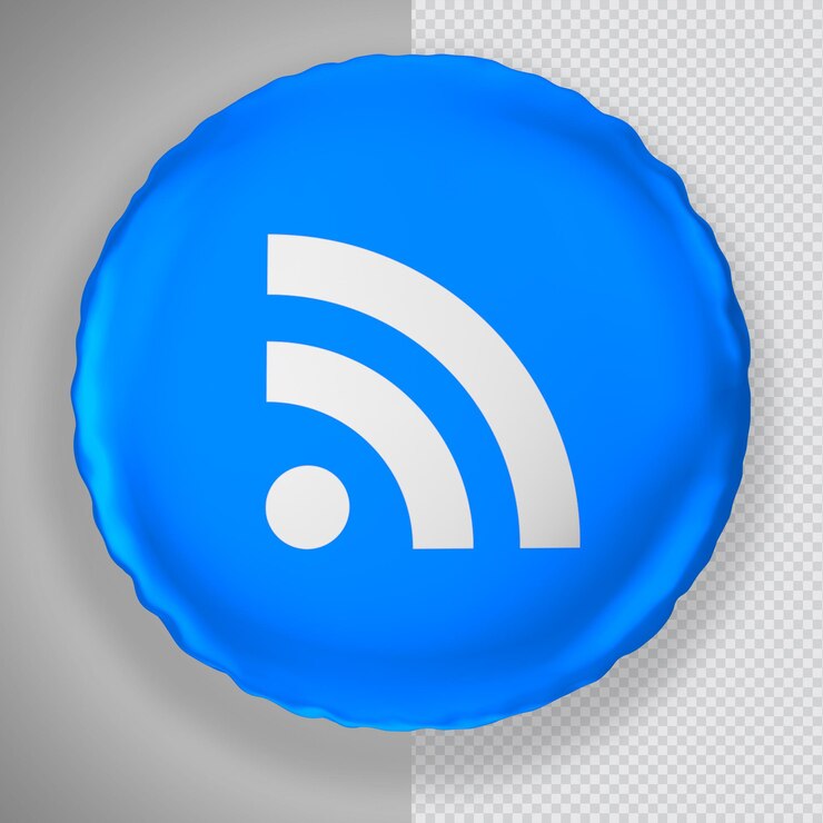 PSD icon rss 3d rendering