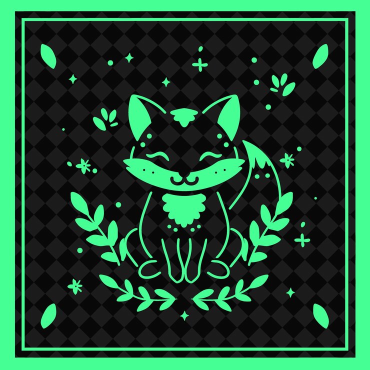 PSD icon sly silueta de zorro con pata como borde astuto zorro ingenio ilustración animal diseño de arte vectorial
