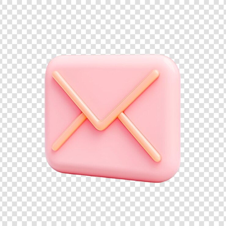 PSD icon de sobre rosado lindo nuevo mensaje notificación dulce