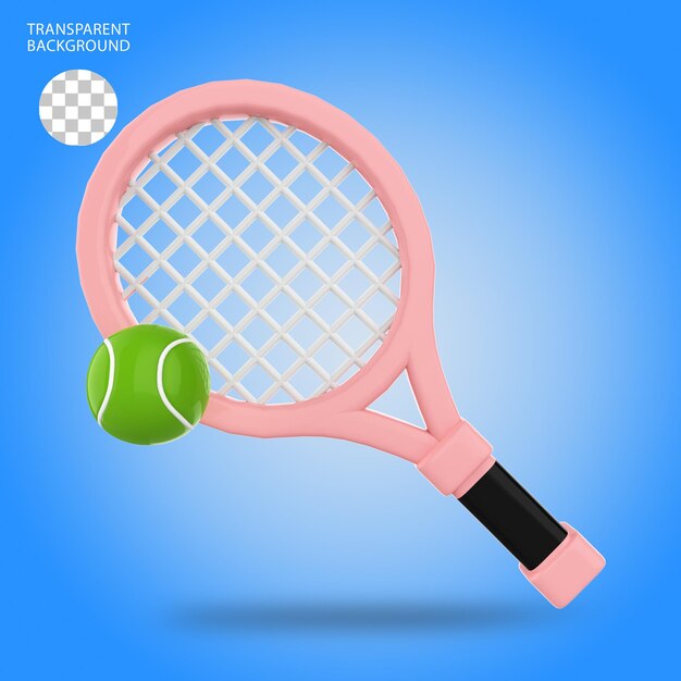 PSD icon de tennis isolé illustration rendu en 3d