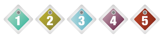 icon text labels with different colors on a white background