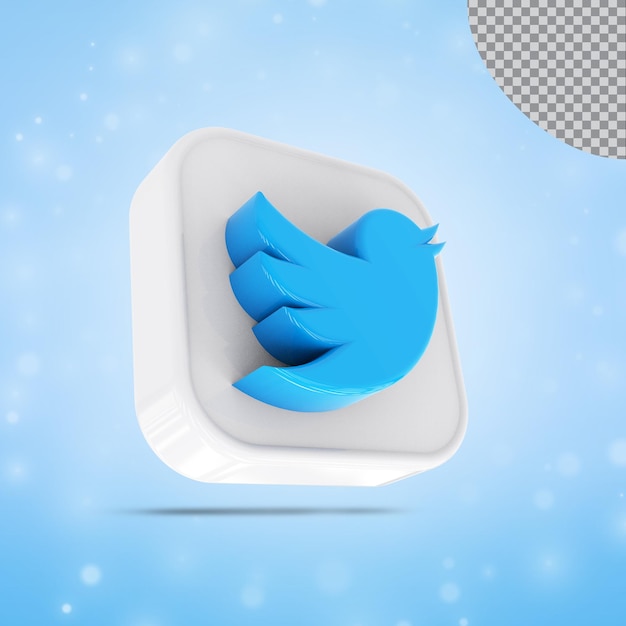 Icon twitter 3d-social-media-icons-logo-sammlung im modernen stil