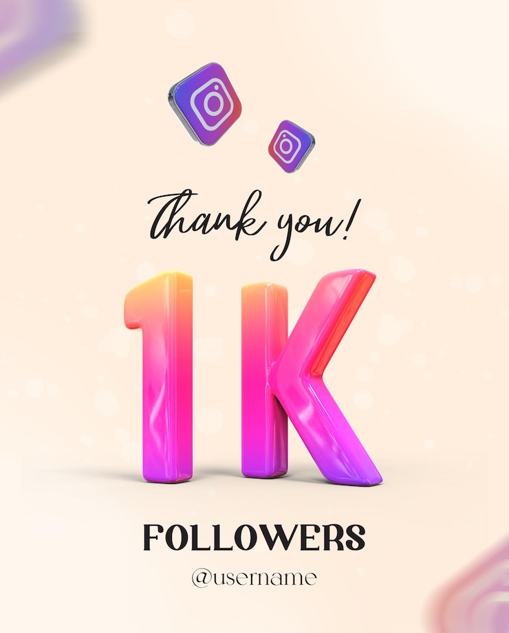 PSD icona 1k seguaci sul design di instagram