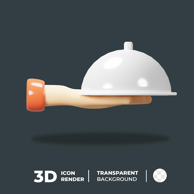 Icona 3D cibo e mano