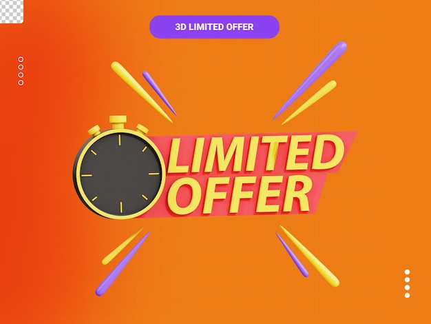 icona 3d con offerta limitata