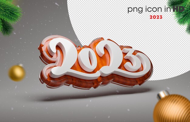 Icona 3D con sfondo trasparente - 2023 (a destra)