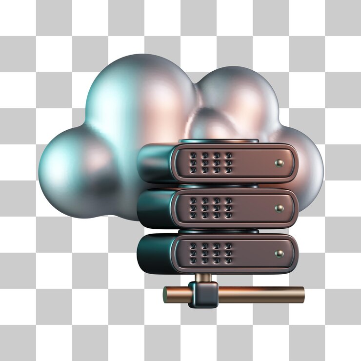 PSD icona 3d del centro dati cloud