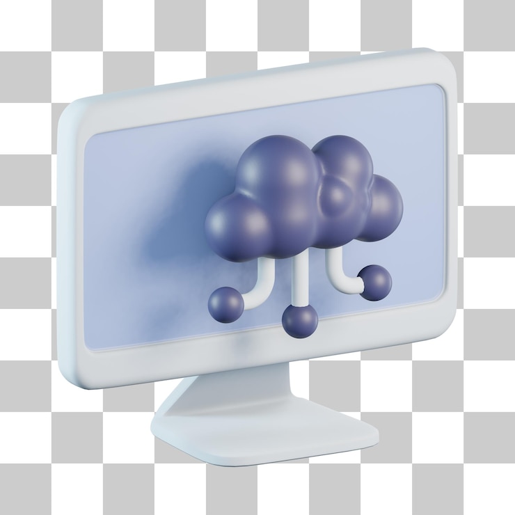 PSD icona 3d del cloud computing