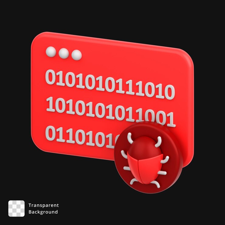 PSD icona 3d del codice 01 con bug
