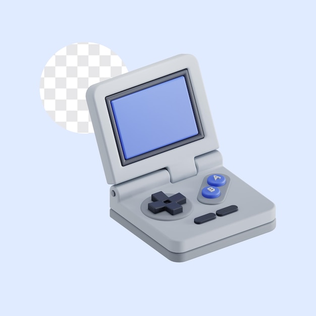 Icona 3D del dispositivo di gioco retro flip console