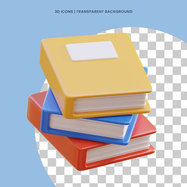 icona 3D del libro impilato