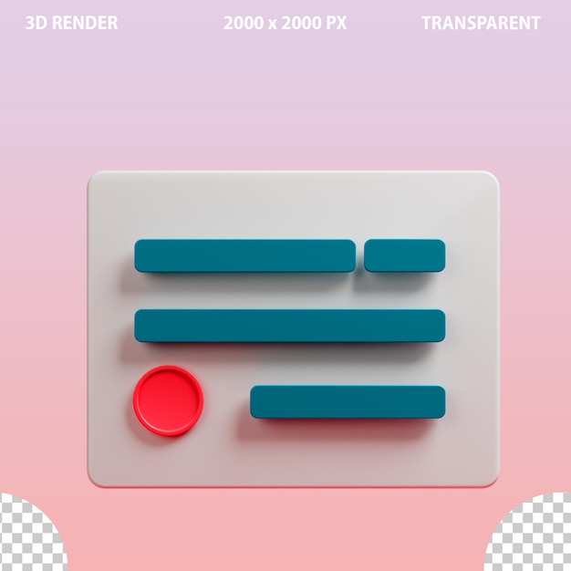 Icona 3D del tag di contenuto per il sito web