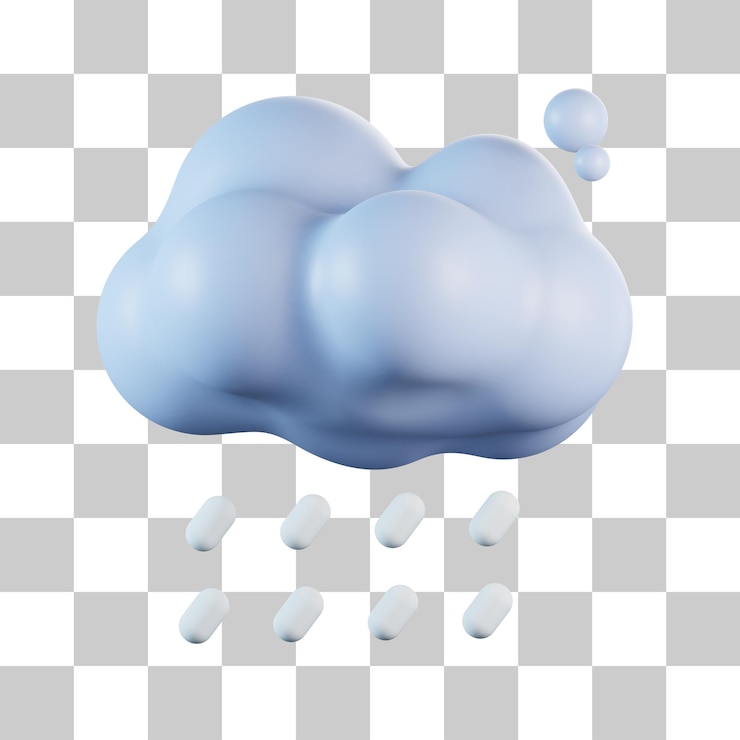 PSD icona 3d del tempo piovoso