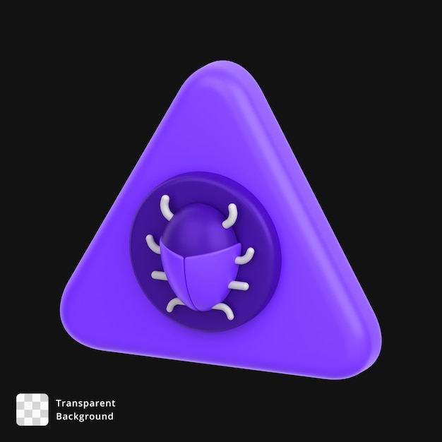 Icona 3D dell'avviso di bug