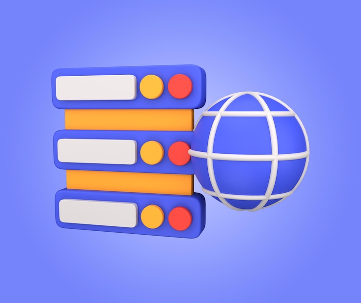 PSD icona 3d dell'hosting web psd