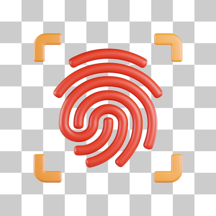 PSD icona 3d dell'impronta digitale