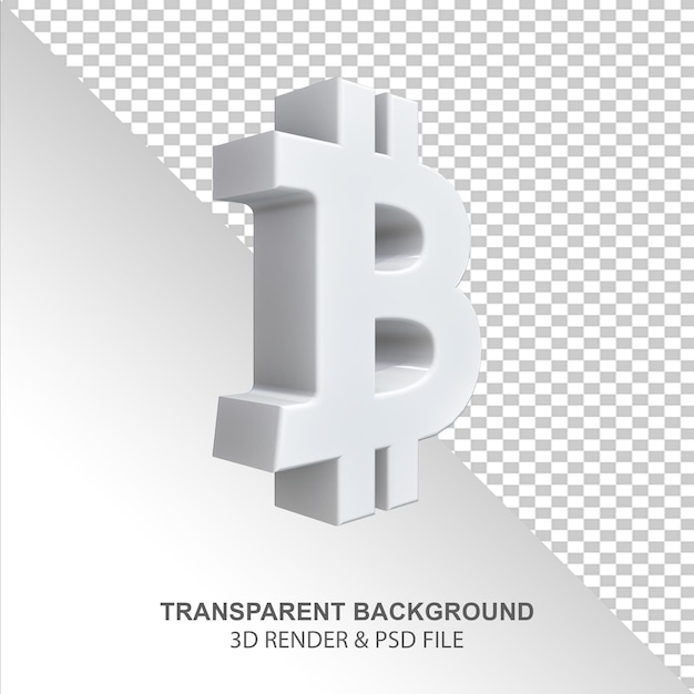 Icona 3D della criptovaluta bitcoin