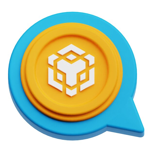 icona 3D della moneta crittografica binance isolata sullo sfondo bianco