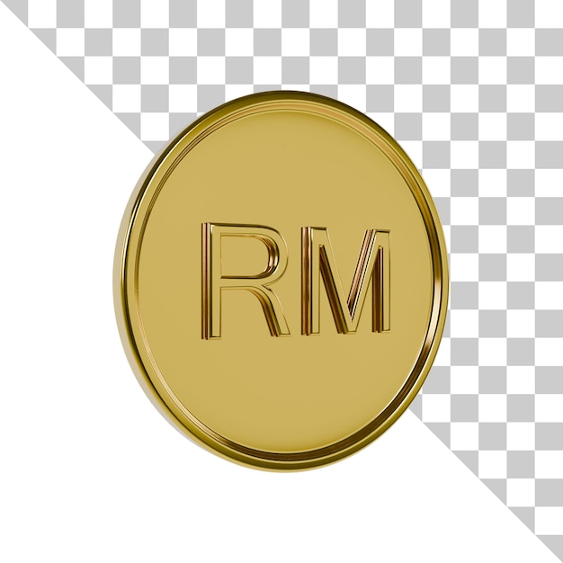 Icona 3D della moneta d'oro del Ringgit