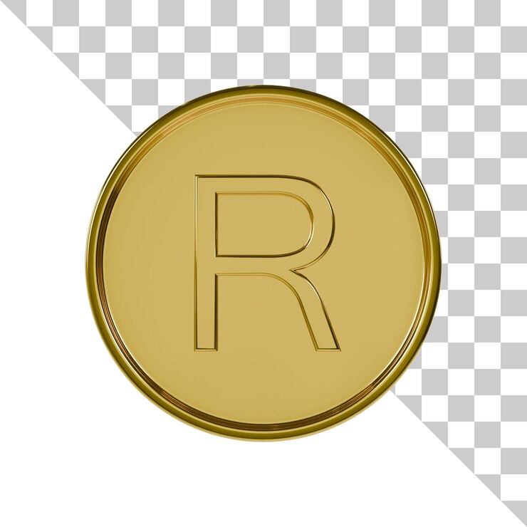 PSD icona 3d della moneta d'oro rand