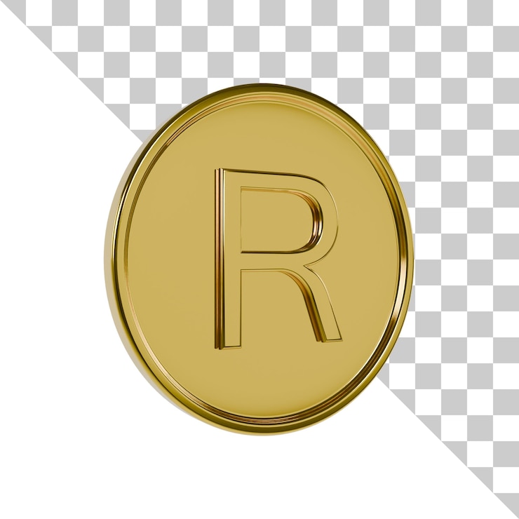 PSD icona 3d della moneta d'oro rand