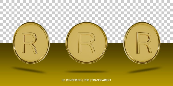 PSD icona 3d della moneta d'oro rand