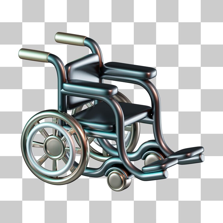 PSD icona 3d della sedia a rotelle per disabili