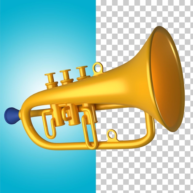 Icona 3d della tromba dell'attrezzatura musicale