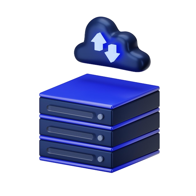 Icona 3D di archiviazione cloud nel dispositivo