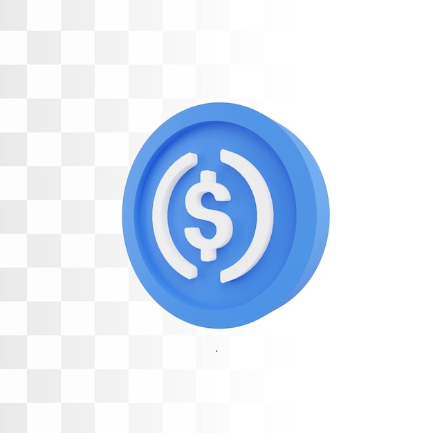 Icona 3d di criptovaluta usd della moneta usd