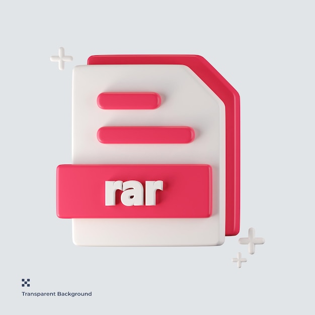 Icona 3d di formato file rar