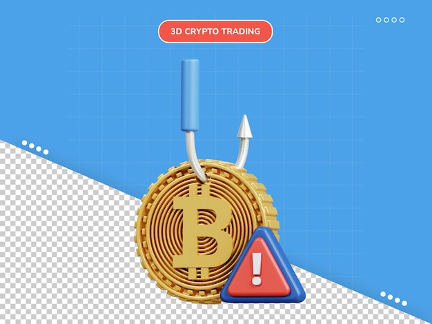 Icona 3d di frode Bitcoin