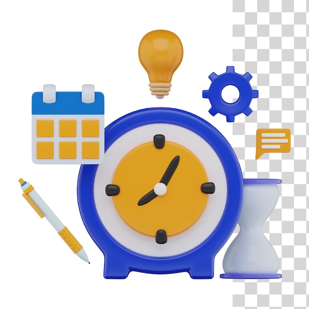Icona 3d di gestione del tempo