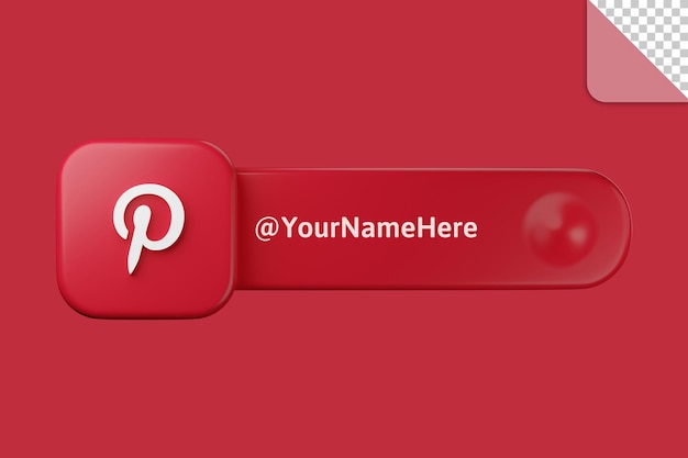 Icona 3d di Pinterest sui social media