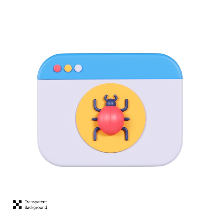 PSD icona 3d di rilevamento dei bug