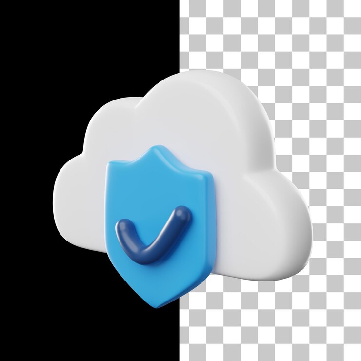PSD icona 3d di sicurezza cloud