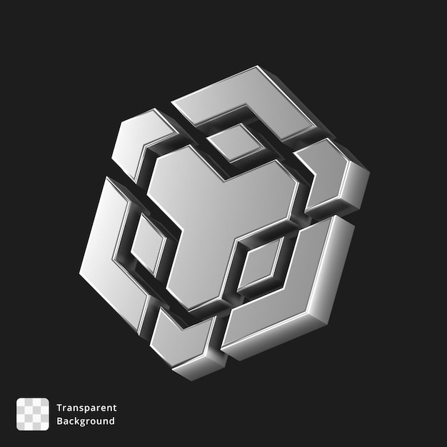 icona 3d di un logo bnb d'argento