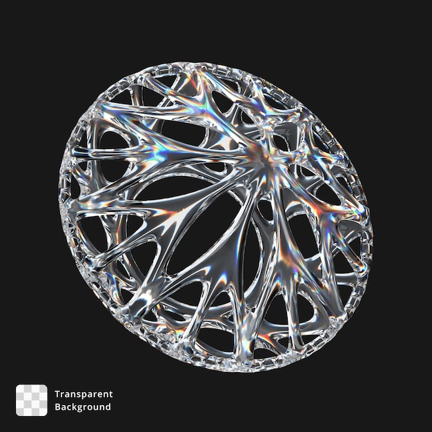 Icona 3D di un oggetto astratto in vetro
