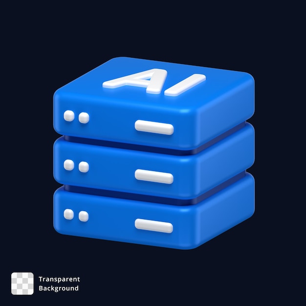 Icona 3D di un server con incisione ai