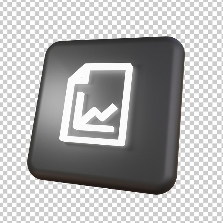 PSD icona 3d documento rapporto carta business essenziale contabilità