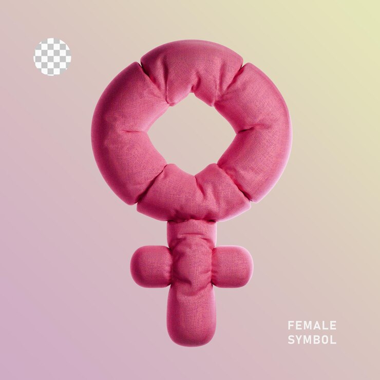 PSD icona 3d gonfiata simbolo femminile ad alta risoluzione