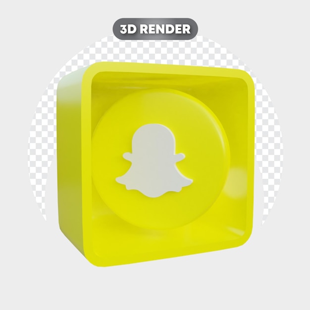 icona 3d isolata nella casella social media snapchat