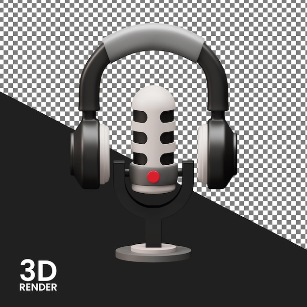 Icona 3D per cuffie e microfono