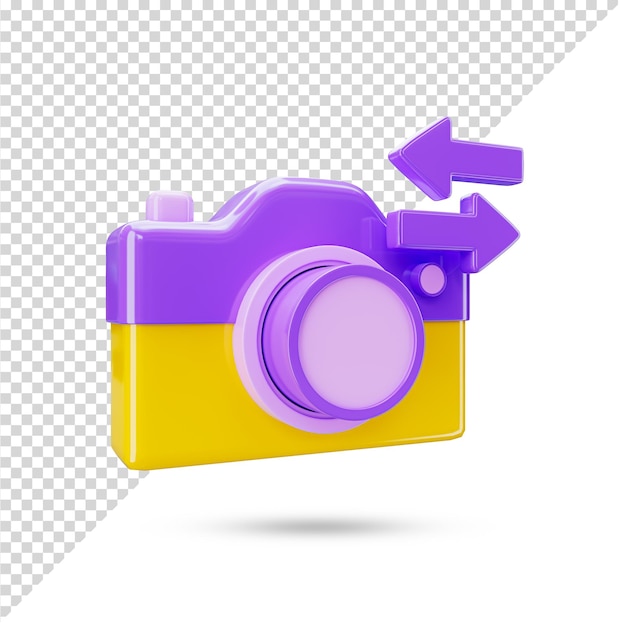 Icona 3d per la condivisione di foto su sfondo trasparente. simbolo 3d e segno. Moderno e minimalista.