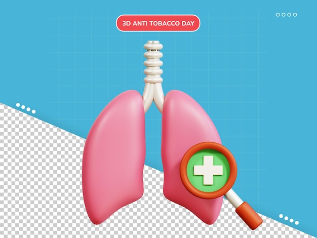 Icona 3d polmoni sani