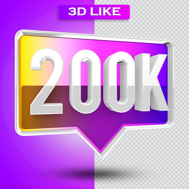 Icona 3D Rendering di Instagram 200k follower