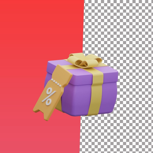 icona 3d sconto regalo rendering 3d