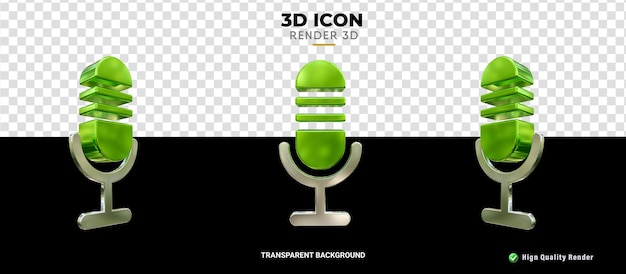 Icona 3D texture oro microfono render qualità hign